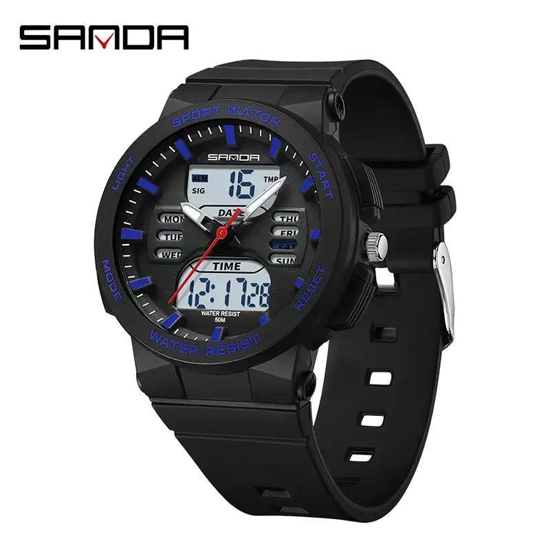 Sanda Pink Water Resistant Electronic Stopwatch Watch - Image 2
