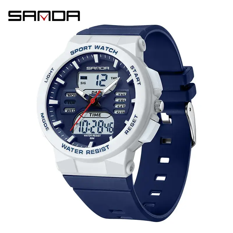 Sanda Pink Water Resistant Electronic Stopwatch Watch - Image 5