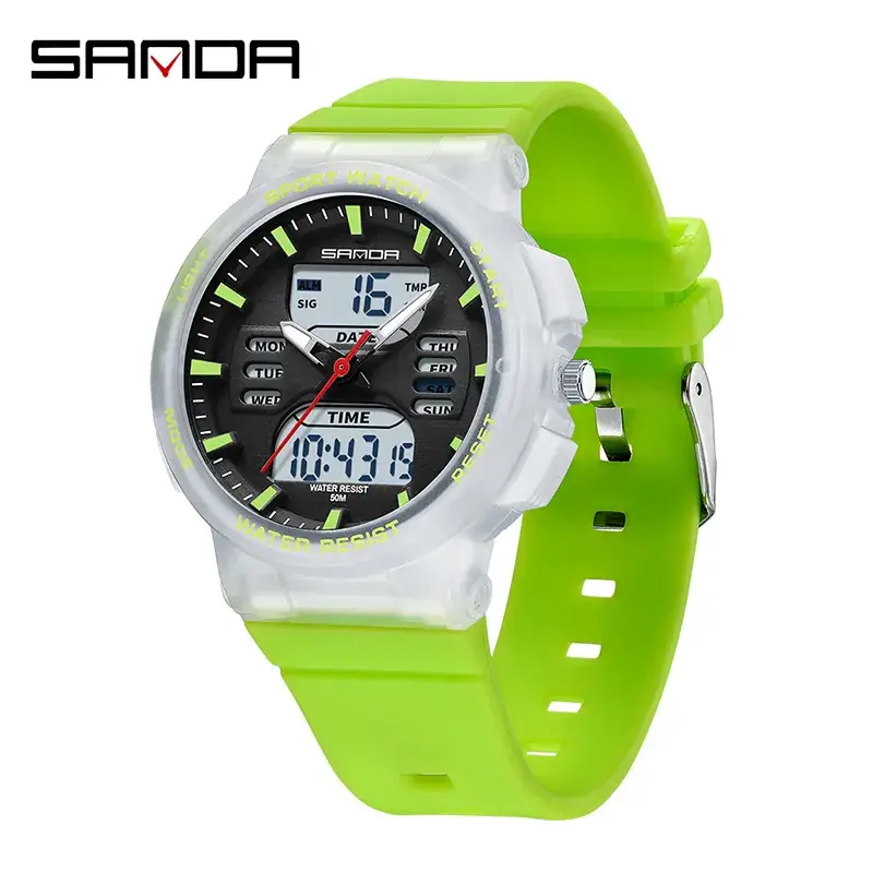 Sanda Pink Water Resistant Electronic Stopwatch Watch - Image 7