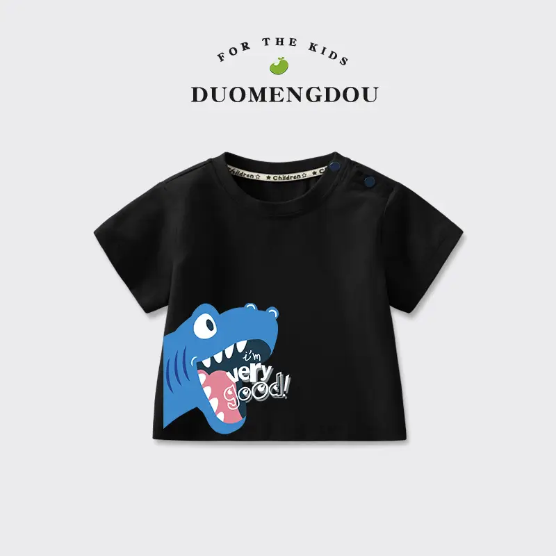 Duo Meng Dou Kids T-Shirt Black Cartoon Print - Image 5
