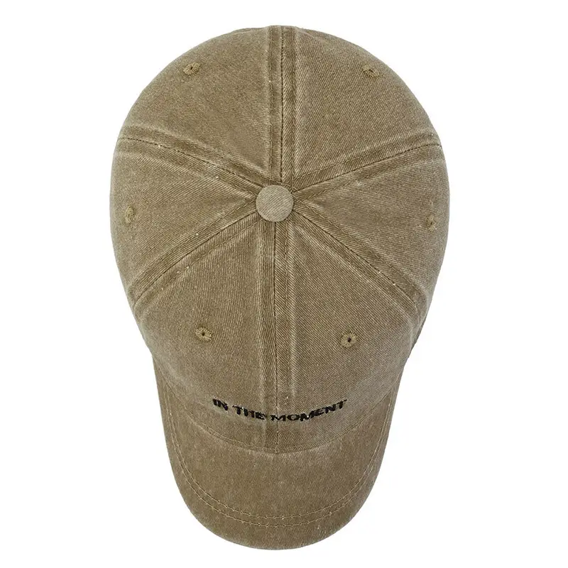 Women's Washed Baseball Cap Brown Short Bristle - Image 6
