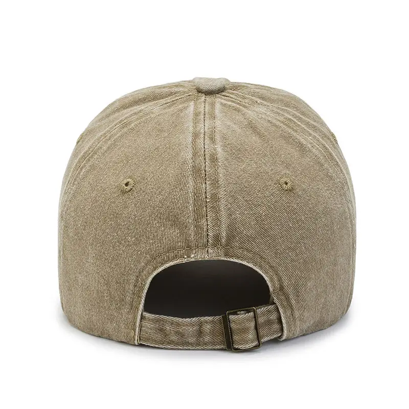 Women's Washed Baseball Cap Brown Short Bristle - Image 8