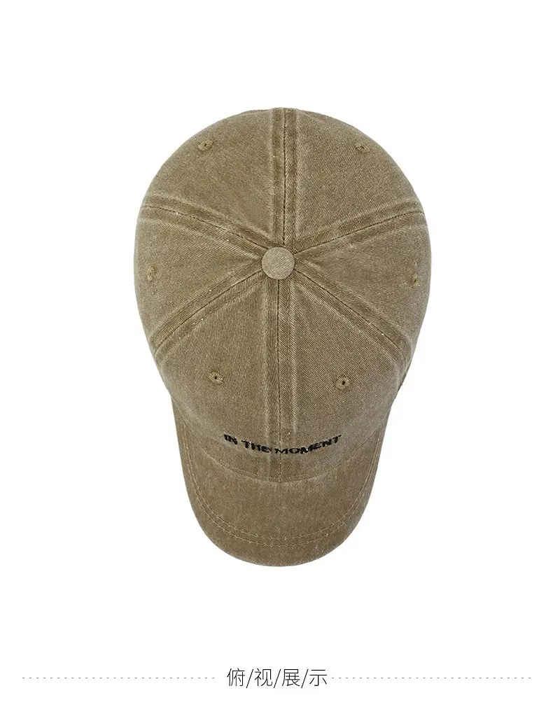 Women's Washed Baseball Cap Brown Short Bristle — feature 9