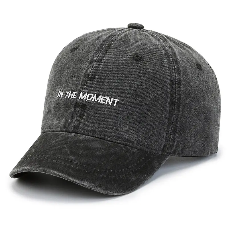 Women's Washed Baseball Cap Brown Short Bristle