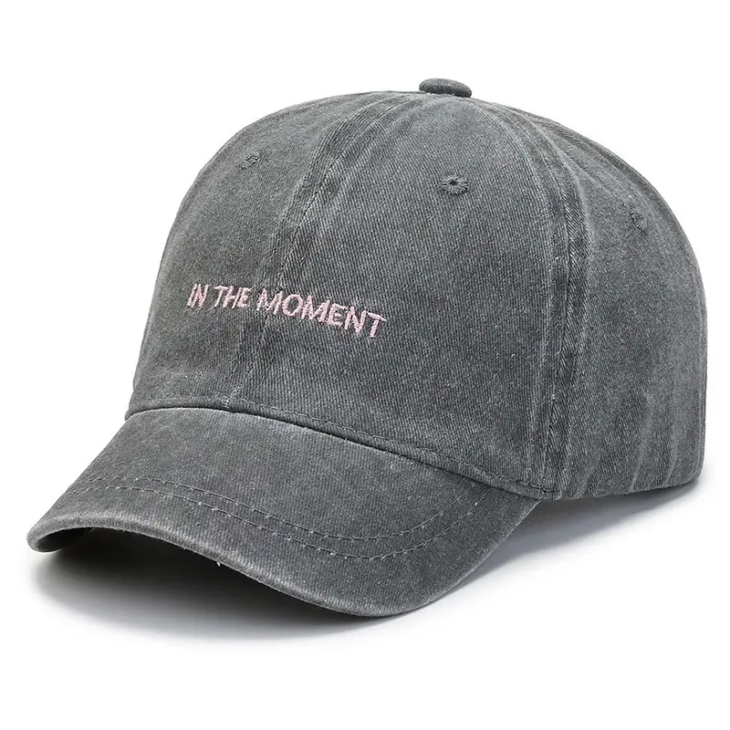 Women's Washed Baseball Cap Brown Short Bristle - Image 2