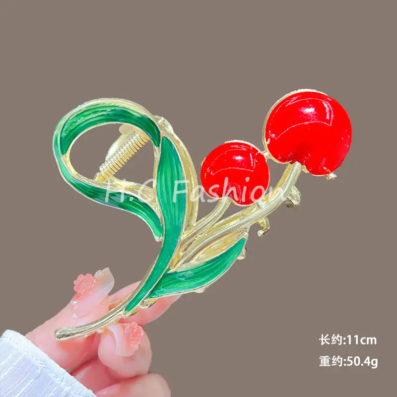 Spring Flower Hairpin for Women Sweet Green Gold — feature 22