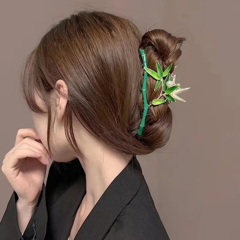 Spring Flower Hairpin for Women Sweet Green Gold — feature 9