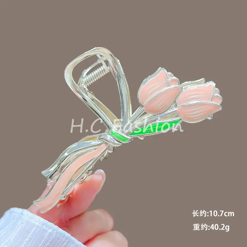 Spring Flower Hairpin for Women Sweet Green Gold — feature 26
