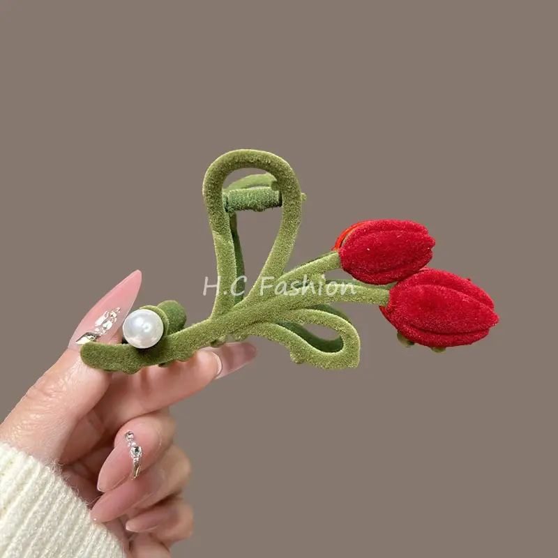 Spring Flower Hairpin for Women Sweet Green Gold - Image 19