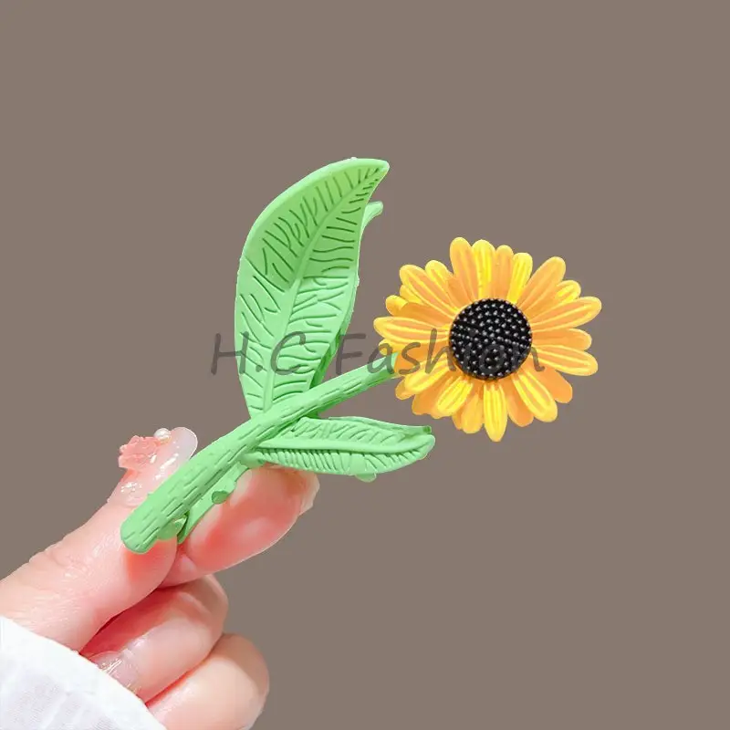 Spring Flower Hairpin for Women Sweet Green Gold — feature 14