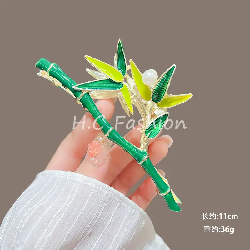 Spring Flower Hairpin for Women Sweet Green Gold — feature 21
