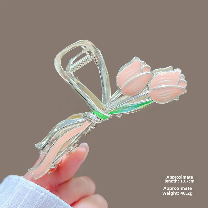Spring Flower Hairpin for Women Sweet Green Gold - Image 10
