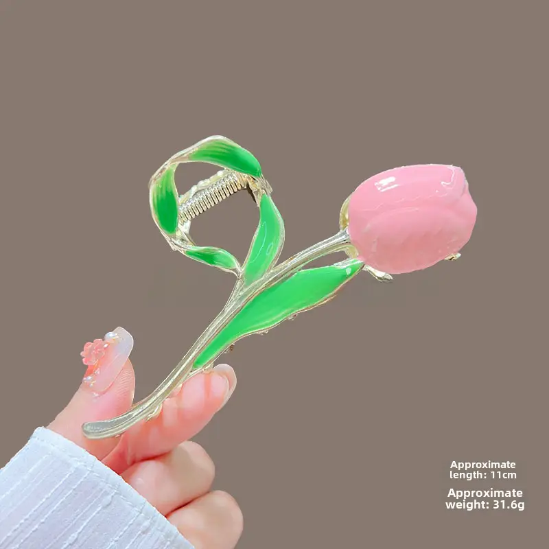Spring Flower Hairpin for Women Sweet Green Gold - Image 13