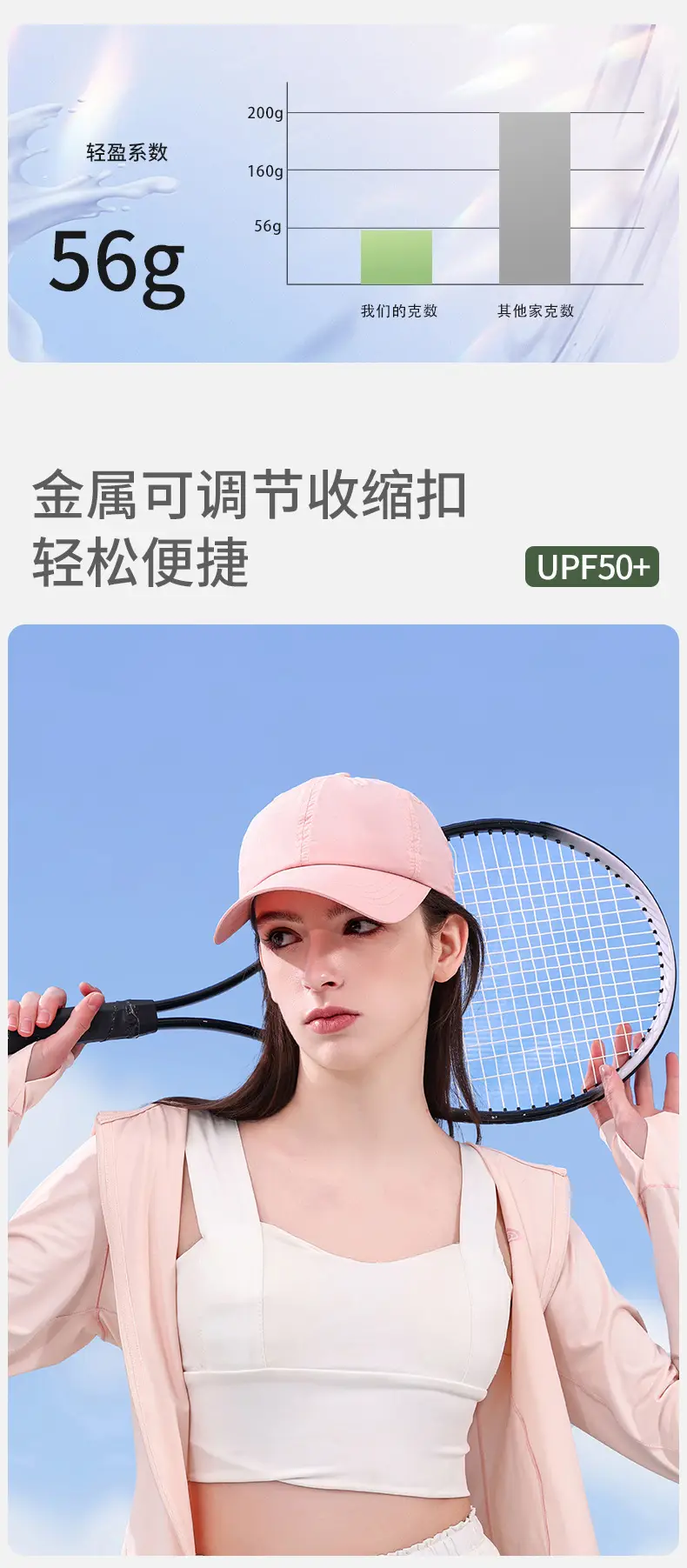Women's White Baseball Cap Summer Lightweight Outdoor Use — feature 7
