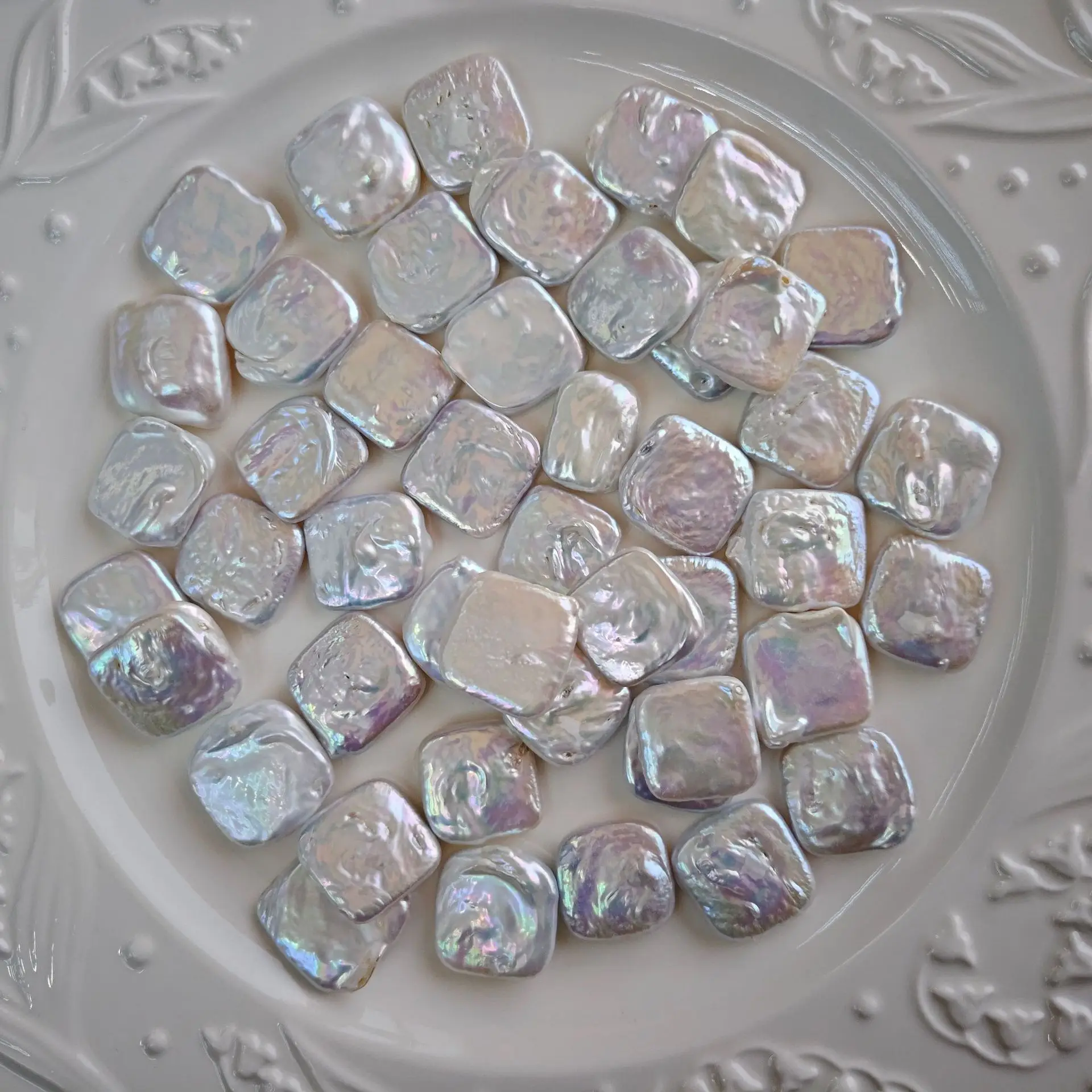 Natural Baroque Square Beads 20x20mm Light Dazzling — feature 6