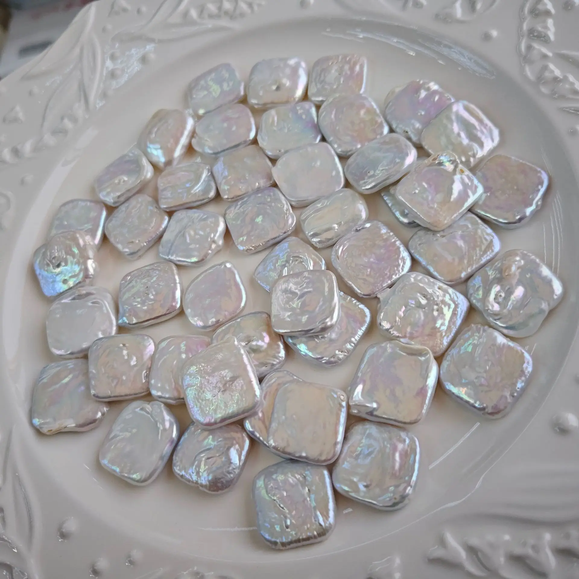 Natural Baroque Square Beads 20x20mm Light Dazzling — feature 7