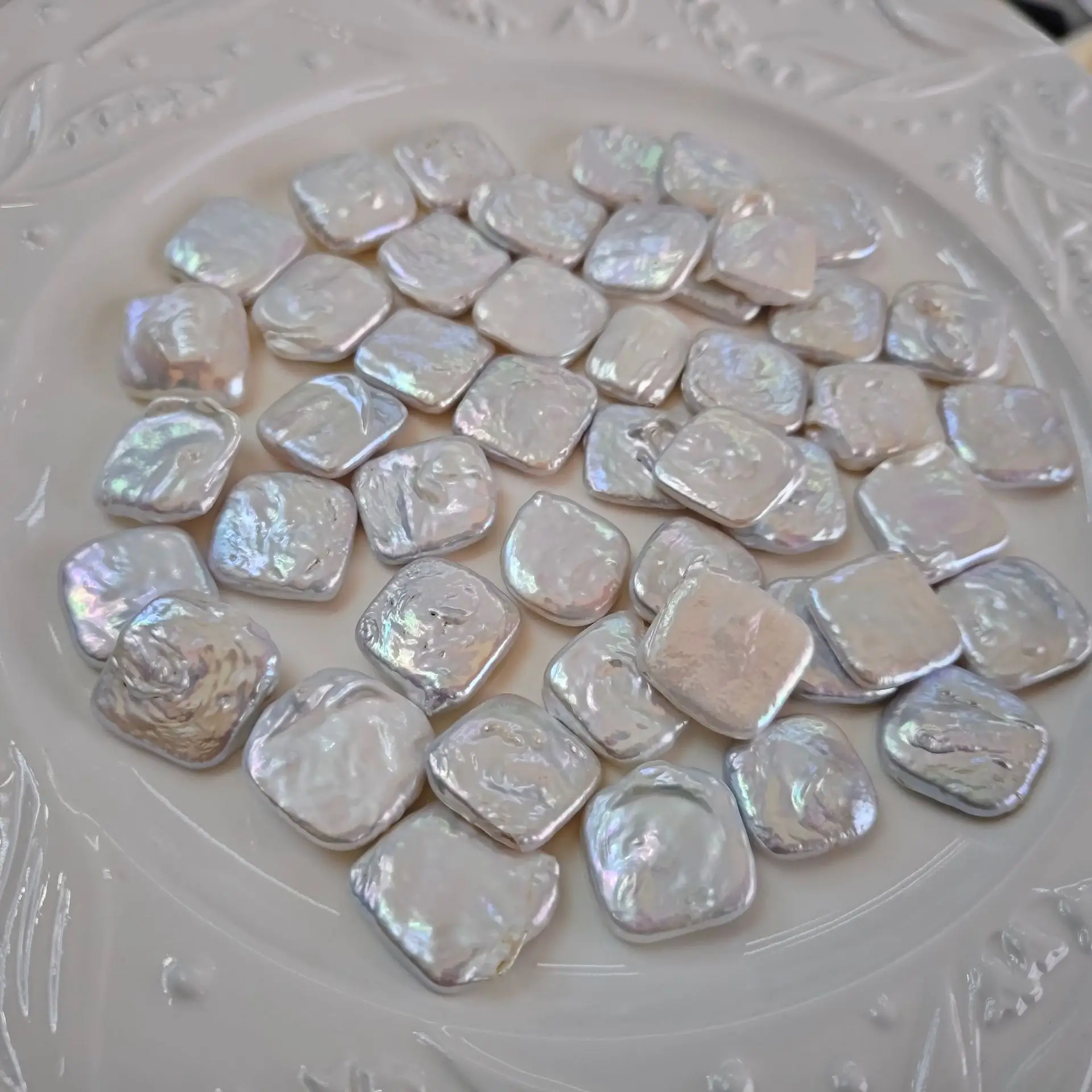 Natural Baroque Square Beads 20x20mm Light Dazzling — feature 8