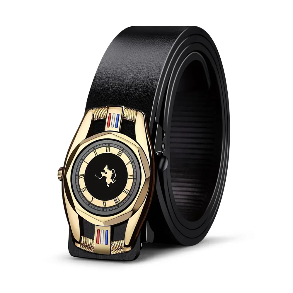 Classic Men's Automatic Buckle Belt with Gold Plated Dial - Image 9