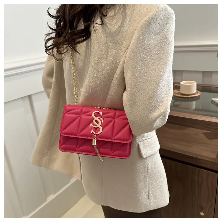 Pink Vintage Chain Crossbody Bag for Women — feature 20