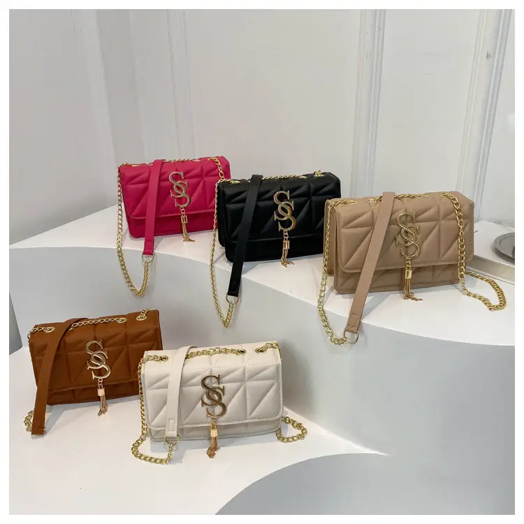 Pink Vintage Chain Crossbody Bag for Women — feature 29