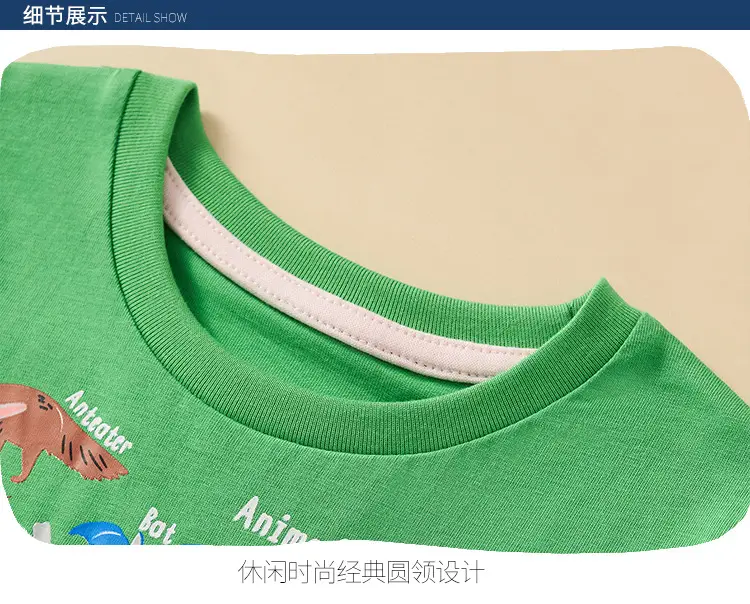 Children's Green Short Sleeve Summer T-Shirt Boys Round Neck 2025 — feature 11