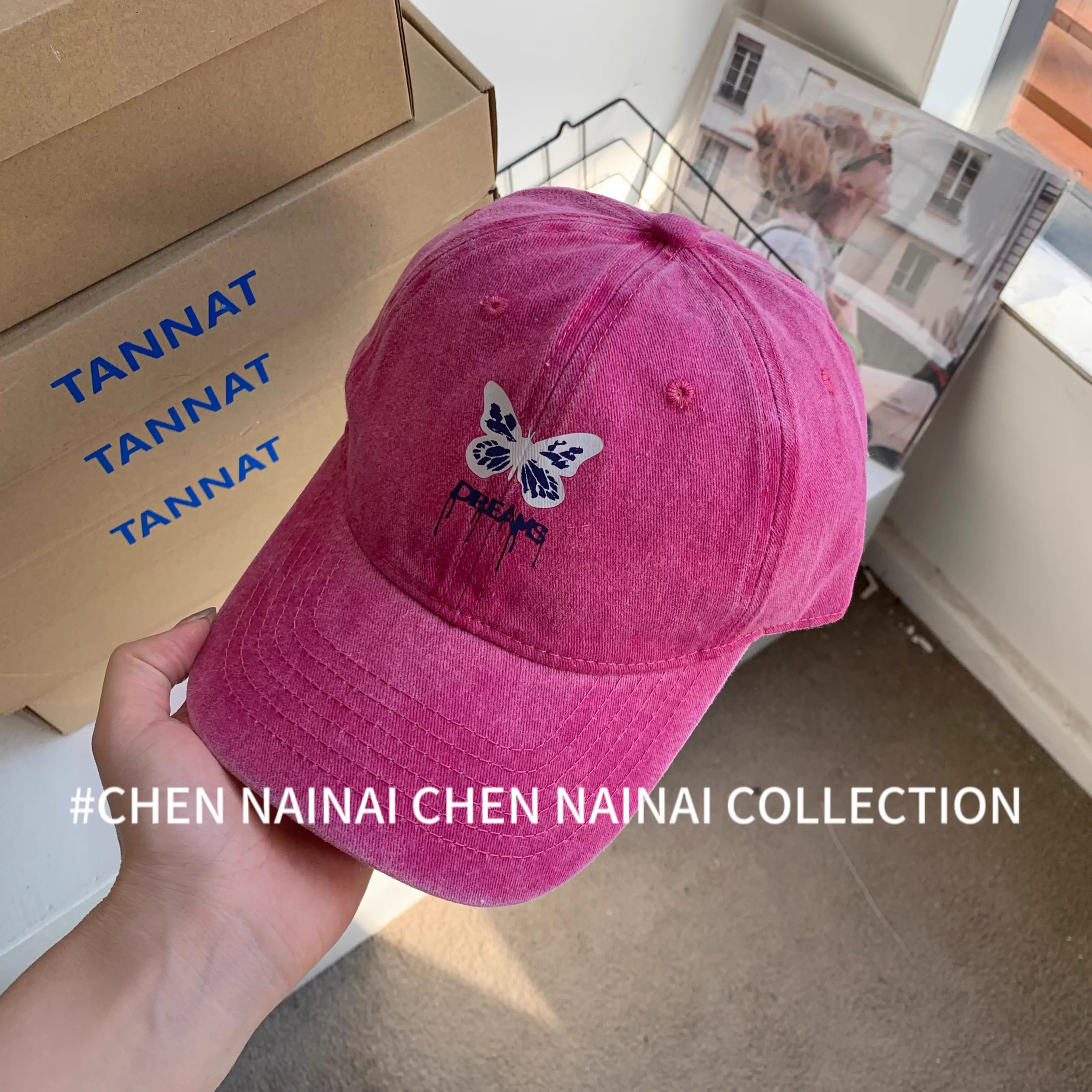 Women's Pink Sweet Bow Washed Baseball Cap — feature 3