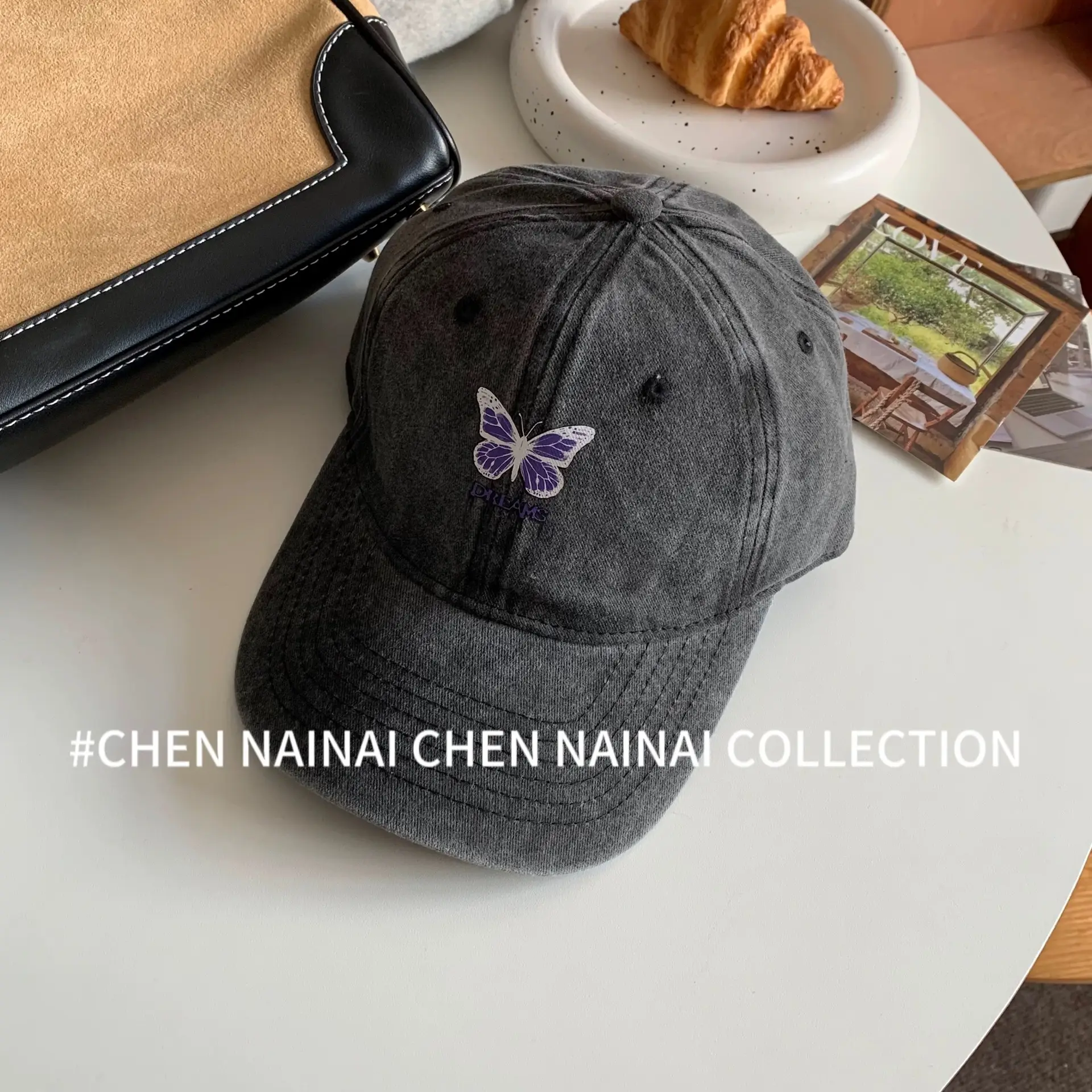 Women's Pink Sweet Bow Washed Baseball Cap - Image 5