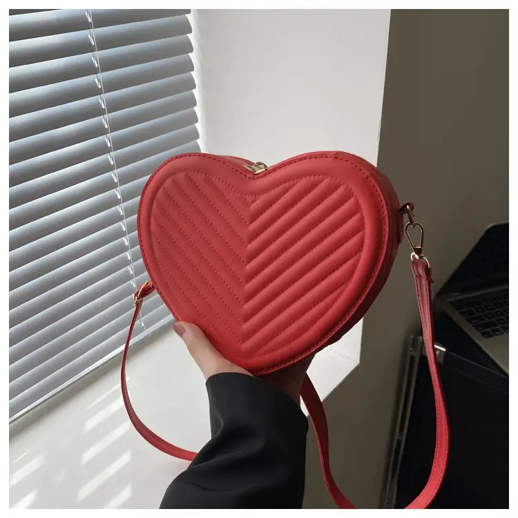 Red Heart-Shaped Shoulder Bag for Women — feature 13