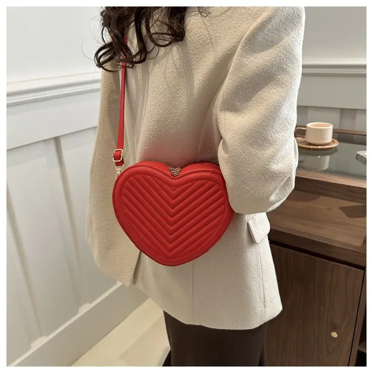 Red Heart-Shaped Shoulder Bag for Women — feature 20