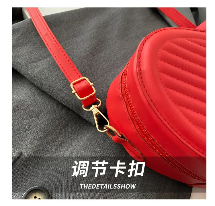 Red Heart-Shaped Shoulder Bag for Women — feature 5