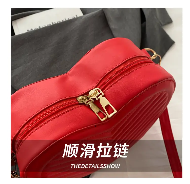 Red Heart-Shaped Shoulder Bag for Women — feature 6