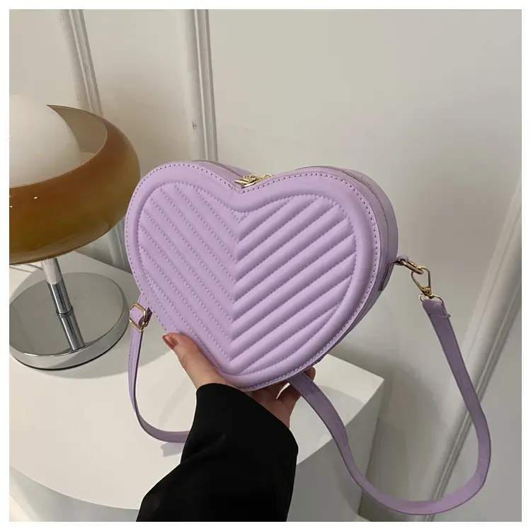 Red Heart-Shaped Shoulder Bag for Women