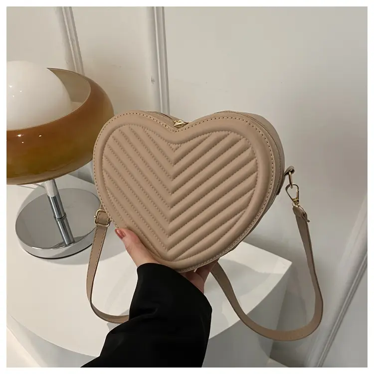 Red Heart-Shaped Shoulder Bag for Women