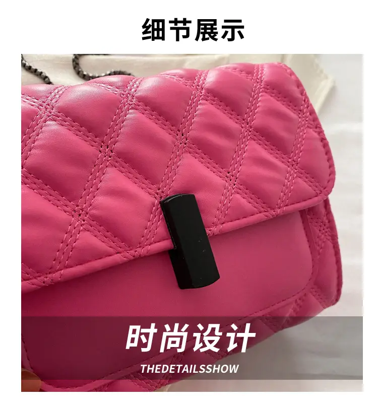 White Rhombic Chain Shoulder Bag for Women — feature 3