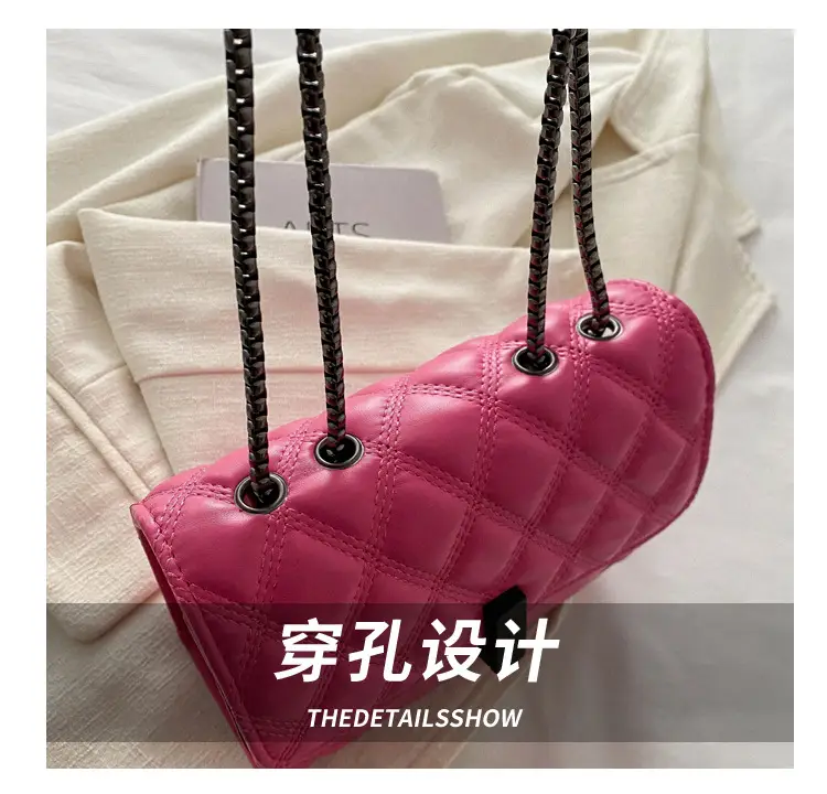 White Rhombic Chain Shoulder Bag for Women — feature 5