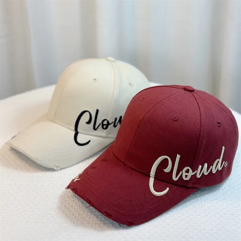 Women's Black Embroidered Cap with Hole - Image 9
