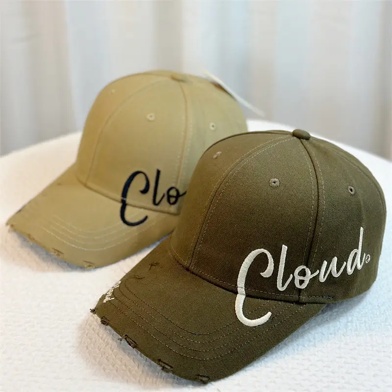 Women's Black Embroidered Cap with Hole - Image 10