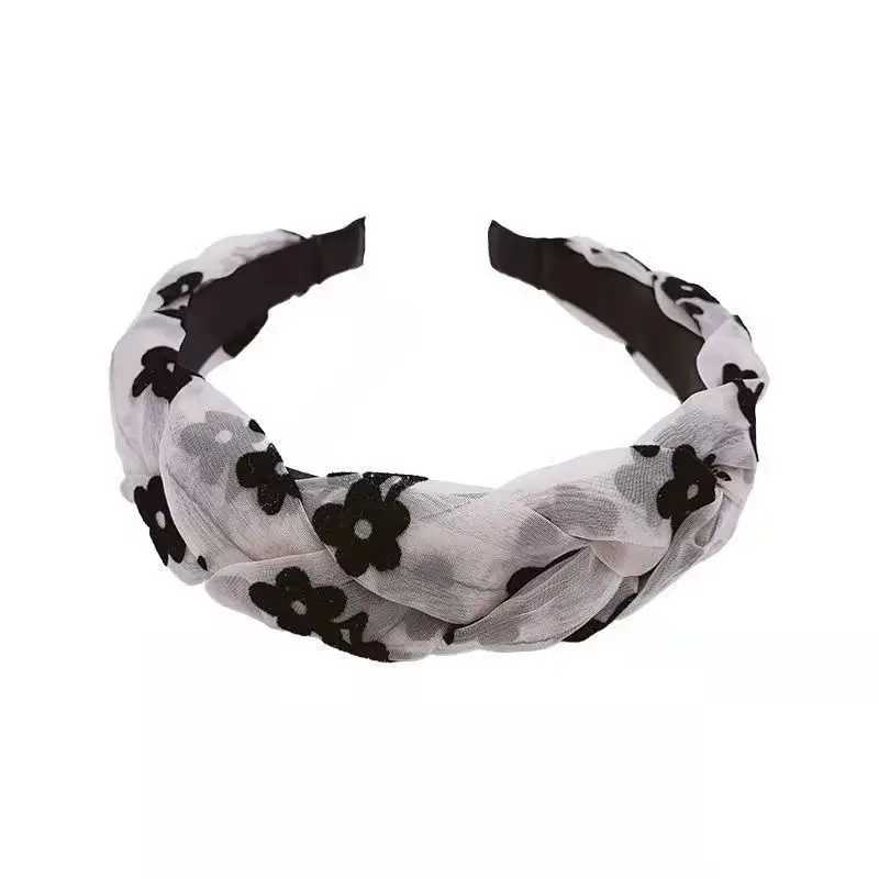Korean Style Hair Hoop Women Black White Patterned - Image 7