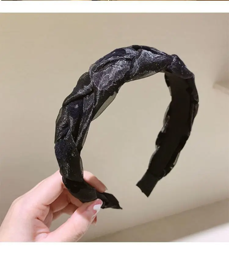 Korean Style Hair Hoop Women Black White Patterned — feature 11