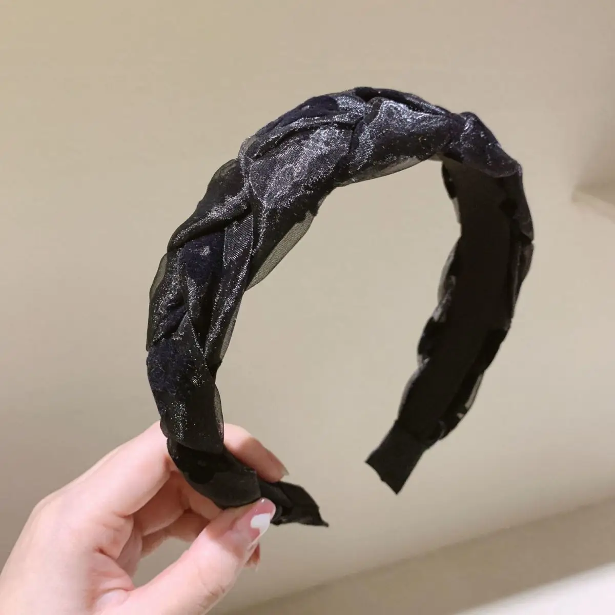 Korean Style Hair Hoop Women Black White Patterned - Image 2