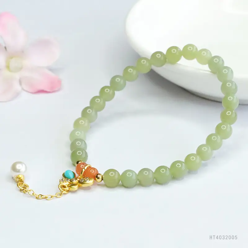 Guan Yu Jade Clear Water Bracelet Butterfly Design — feature 8