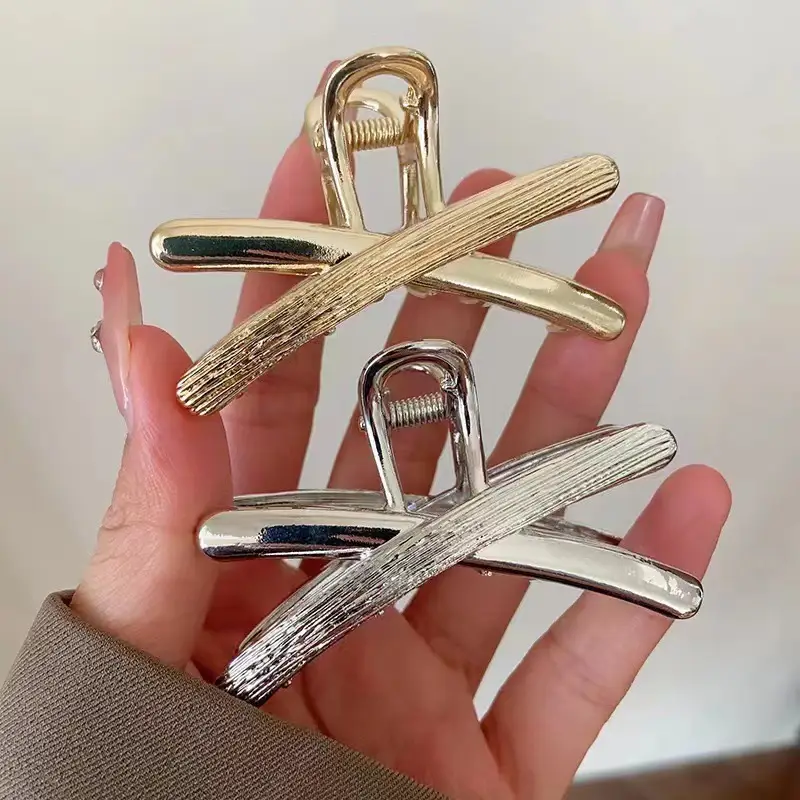 New High-End Korean Metal Cross Hair Clip