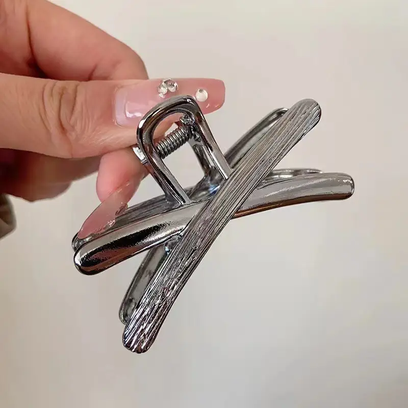New High-End Korean Metal Cross Hair Clip