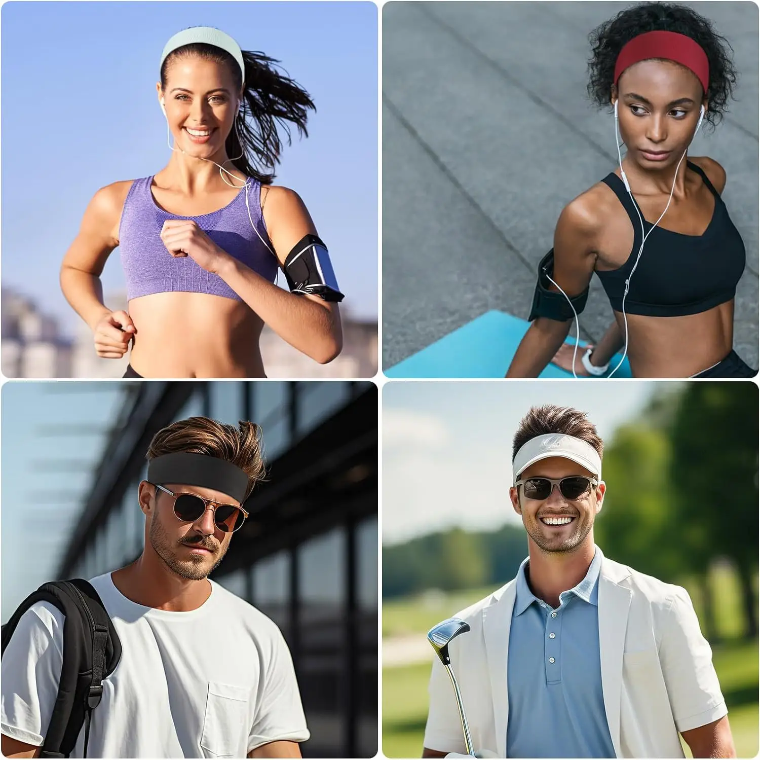 Elastic Non-Slip Yoga Headband Solid Color — feature 6