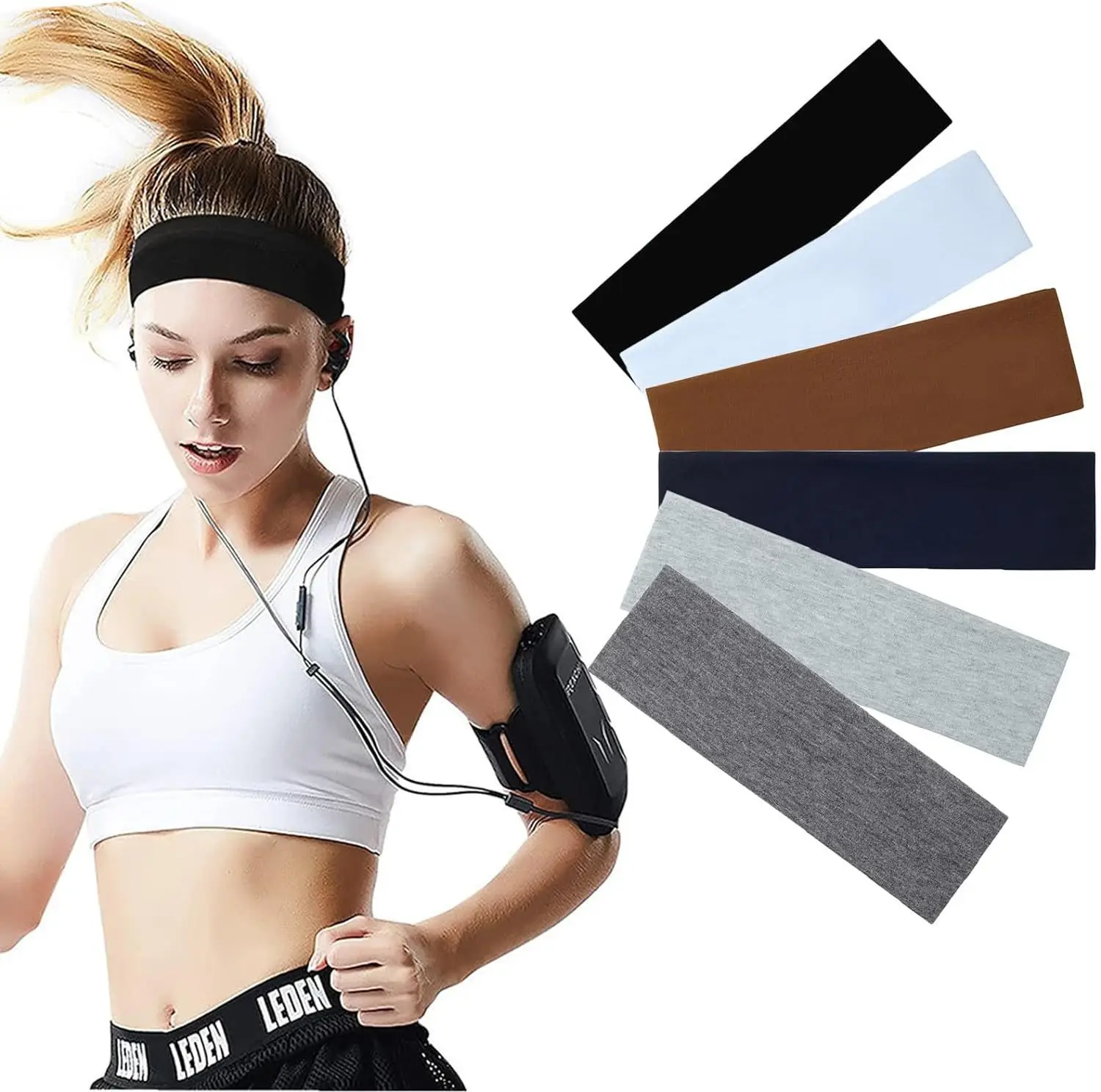 Elastic Non-Slip Yoga Headband Solid Color — feature 8