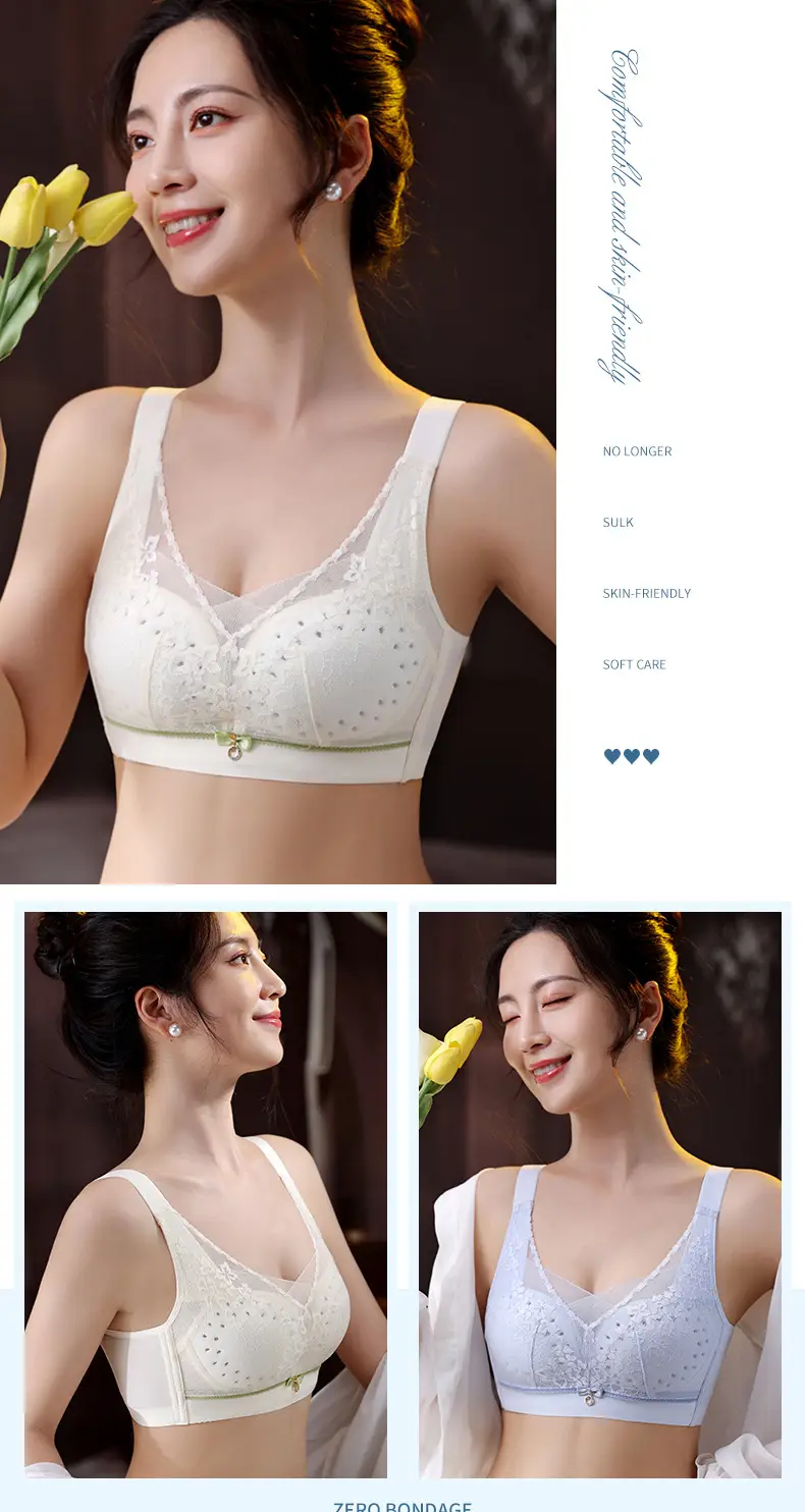 Adjustable Lace Push Up Bra Black Women's Small — feature 19