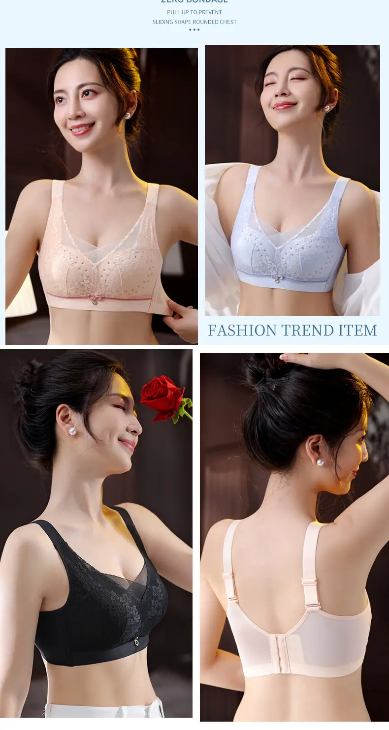 Adjustable Lace Push Up Bra Black Women's Small — feature 20