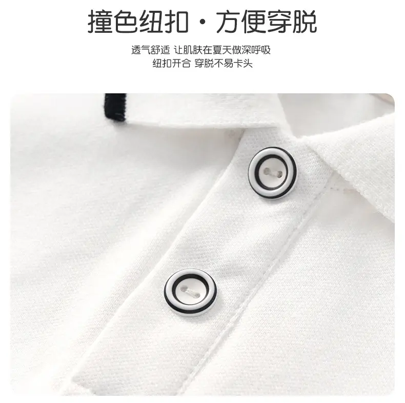 Boys Printed Polo Shirt Black 2025 Summer — feature 4