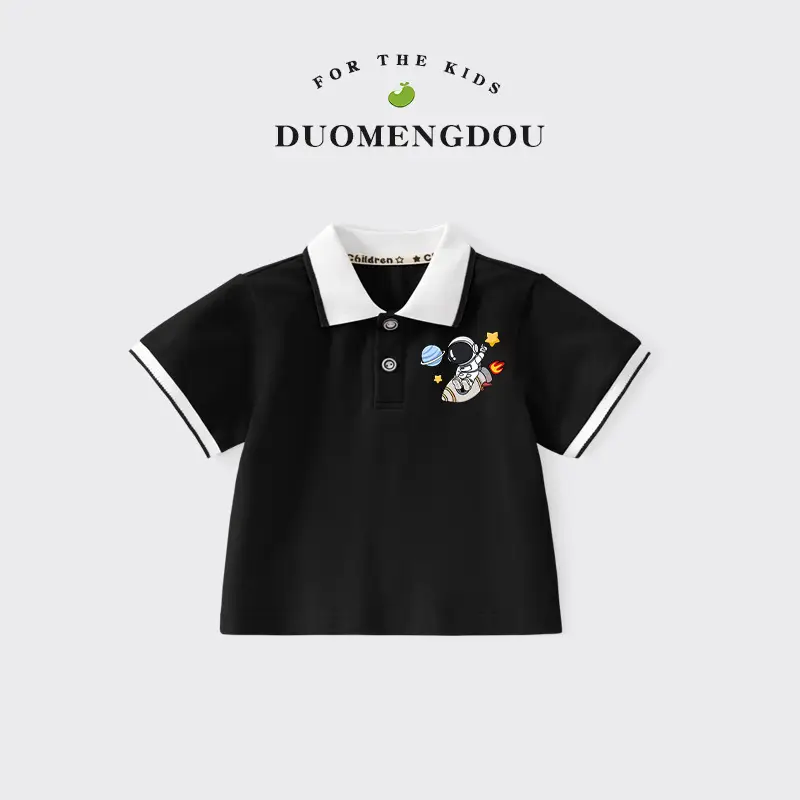 Boys Printed Polo Shirt Black 2025 Summer - Image 11