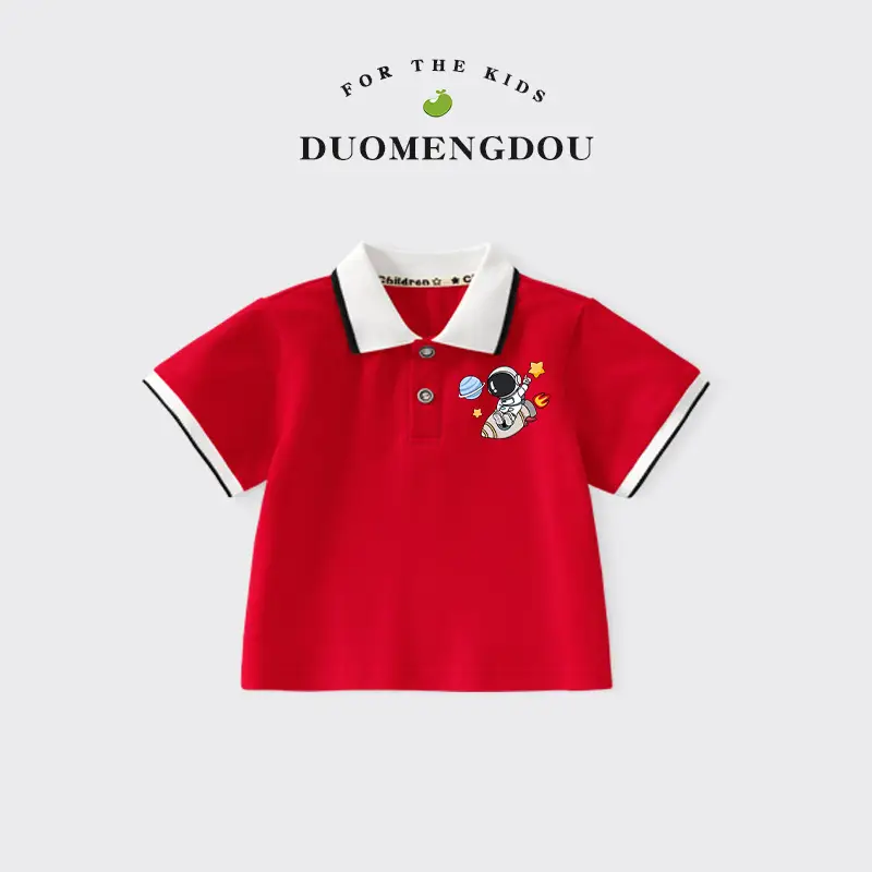Boys Printed Polo Shirt Black 2025 Summer - Image 12